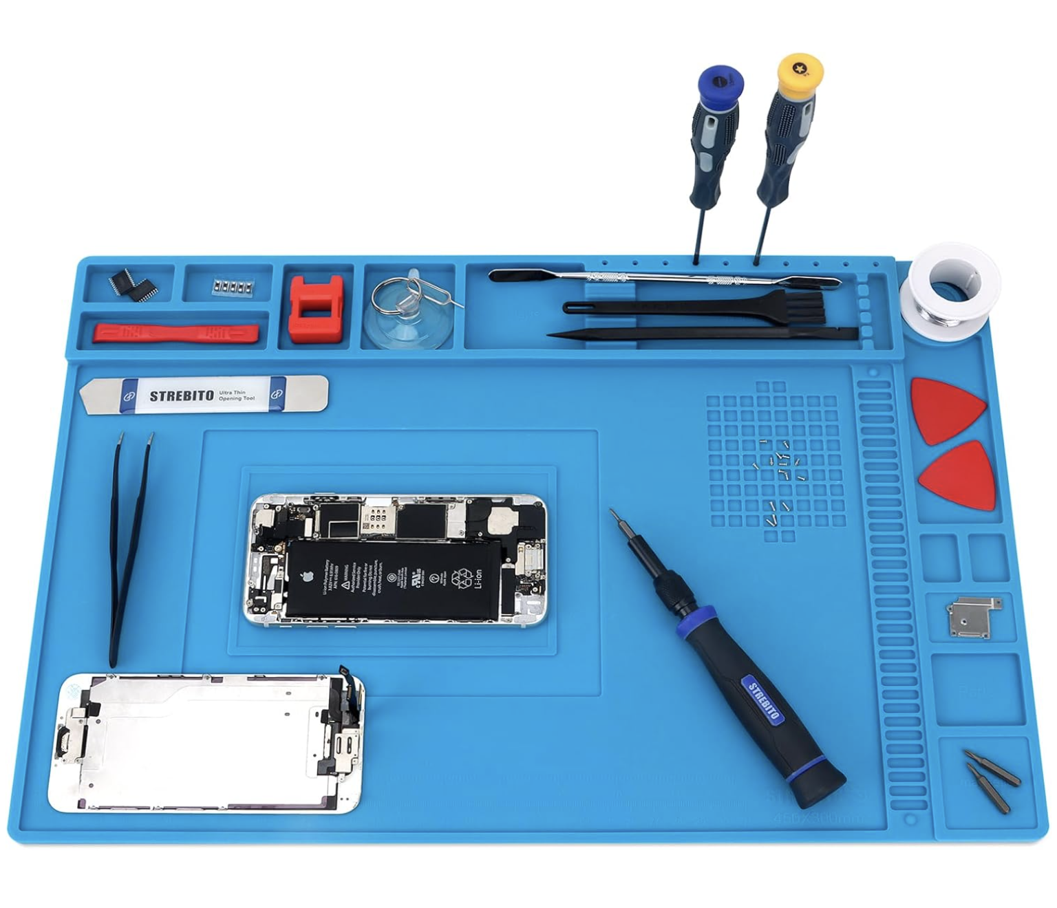 Electronics Repair Mat with Magnetic Sections